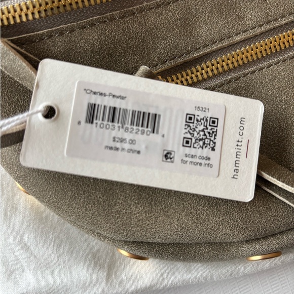 NWT Hammitt Charles Crossbody Bag in coveted Pewter with Gold Accents - Picture 5 of 6